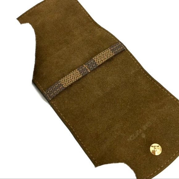 ☘️NEW Louis Vuitton Silver Lock & Key Cuff Links + Damier Ebene Case & Dust Bag - Picture 5 of 14